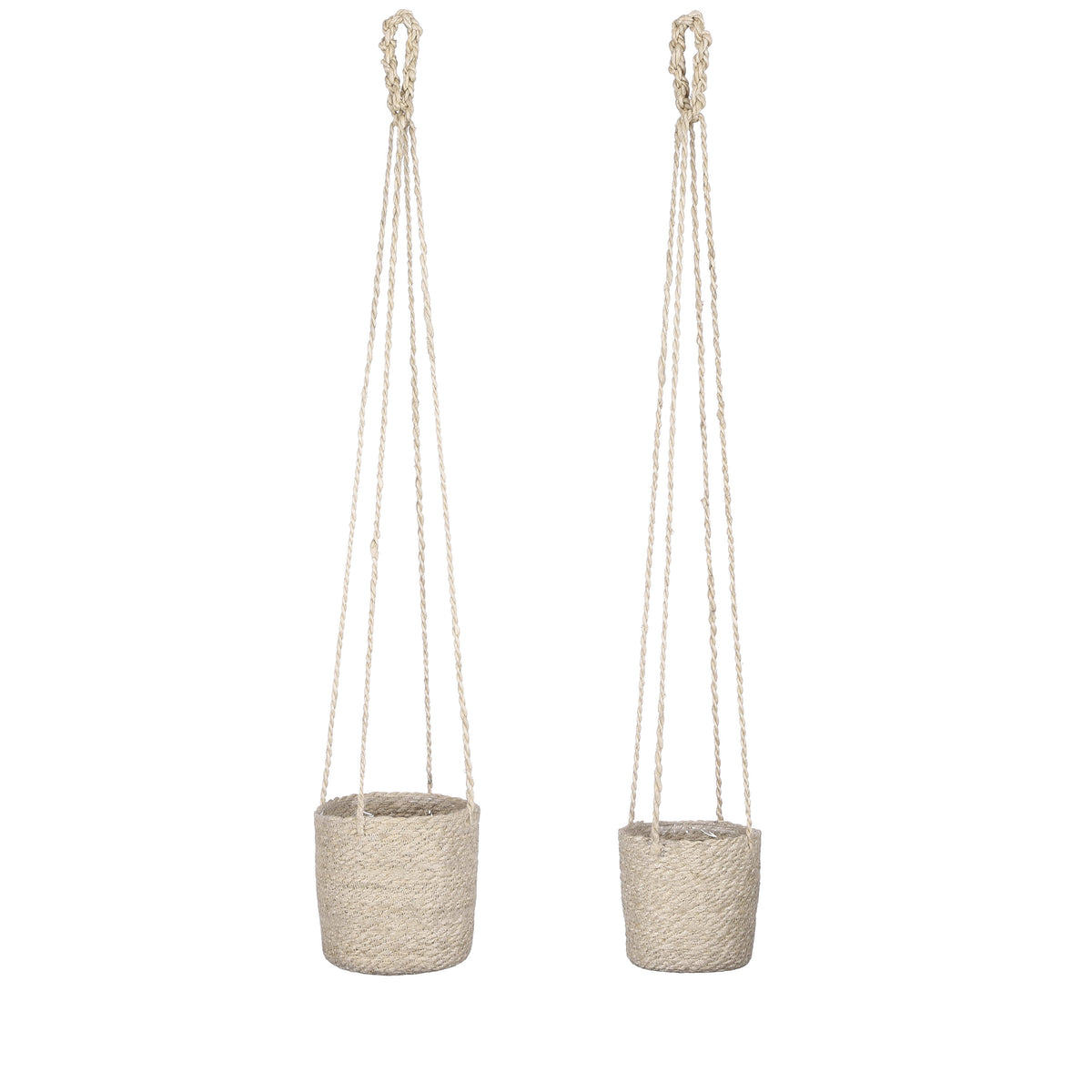 Mica Decorations Atlantic Plantenmand - Set van 2 - H16 x Ø16 cm - Crème