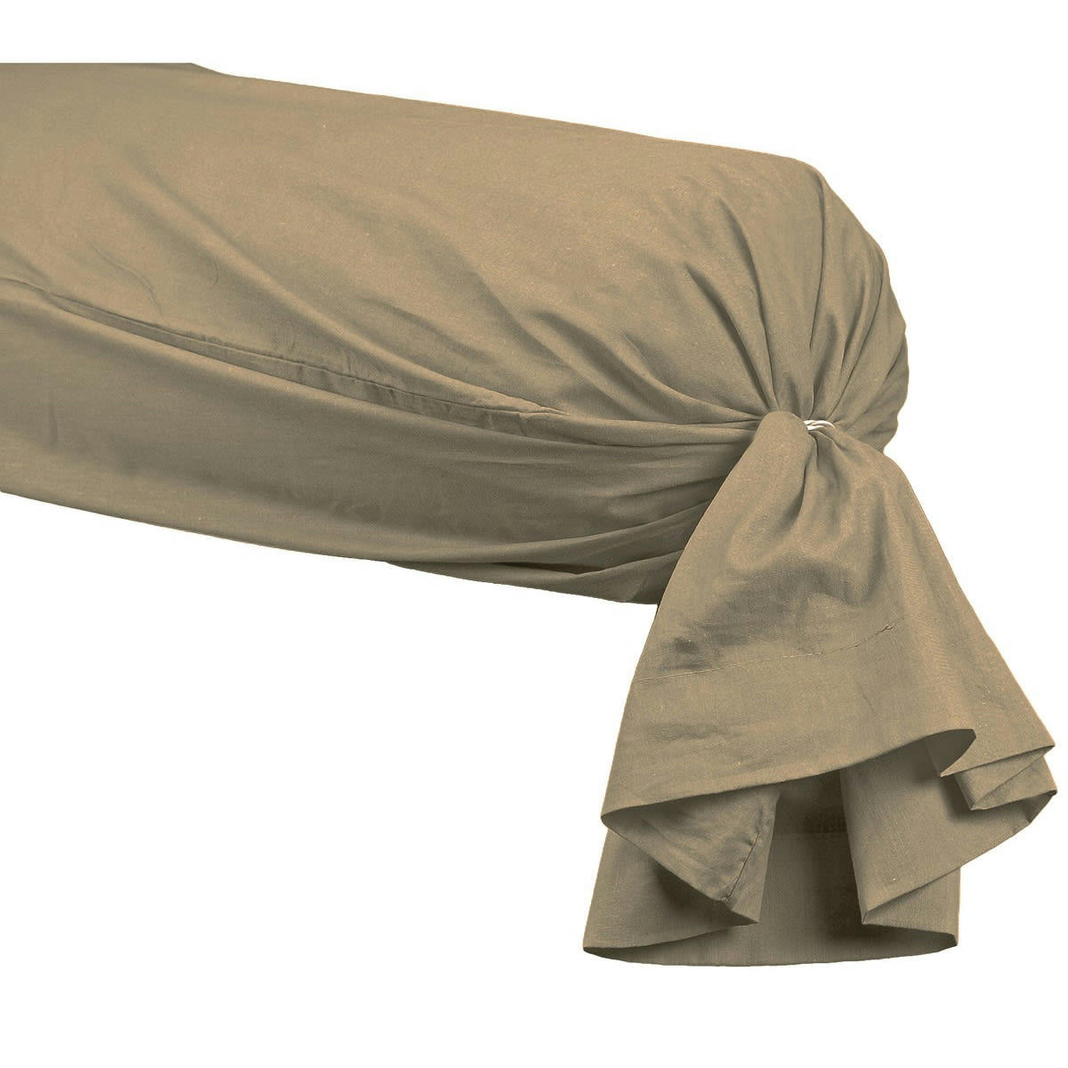 SOFT PERCALE - Taie de traversin en percale Taupe 45x185 cm