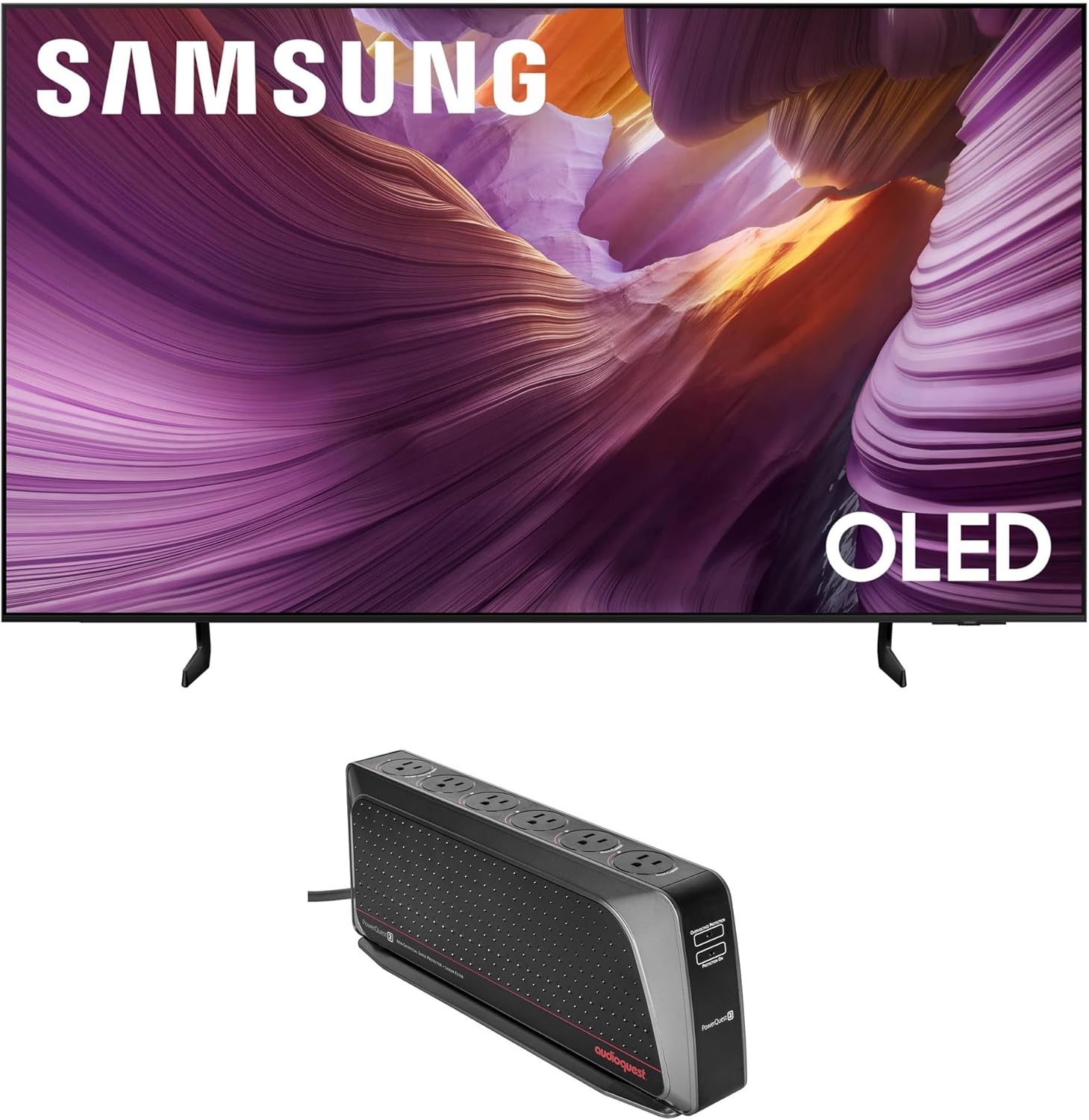 Samsung QN65S85FAFXZA 65 Inch OLED HDR 4K Smart TV with an AudioQuest PowerQuest2 Power Filter/Surge Protector 6 Outlet (2025)