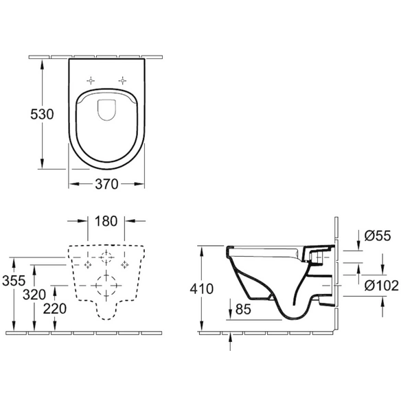 WC »Architectura«, 370x530mm, wandh.weiss