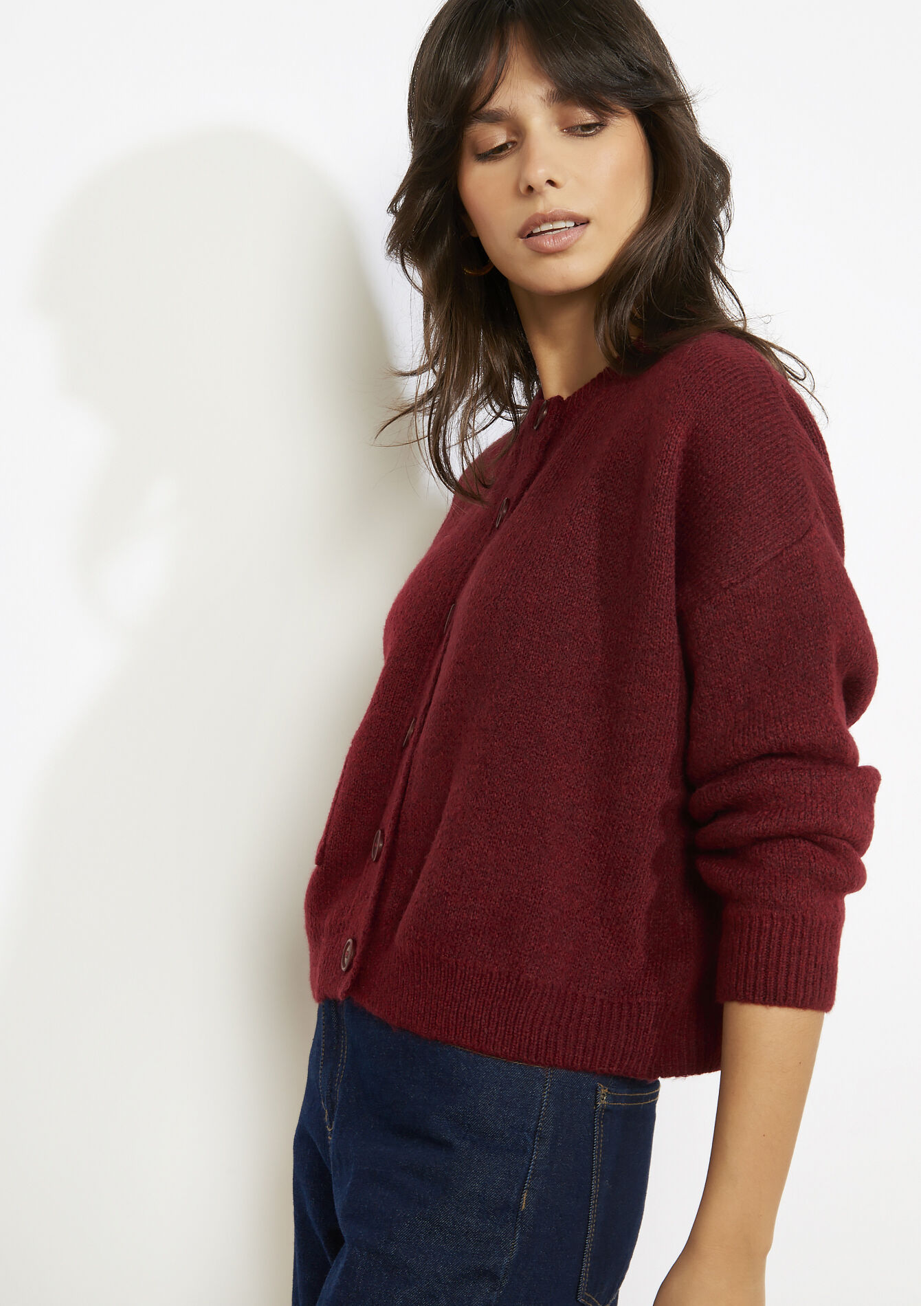 Gebreide cardigan met knopen