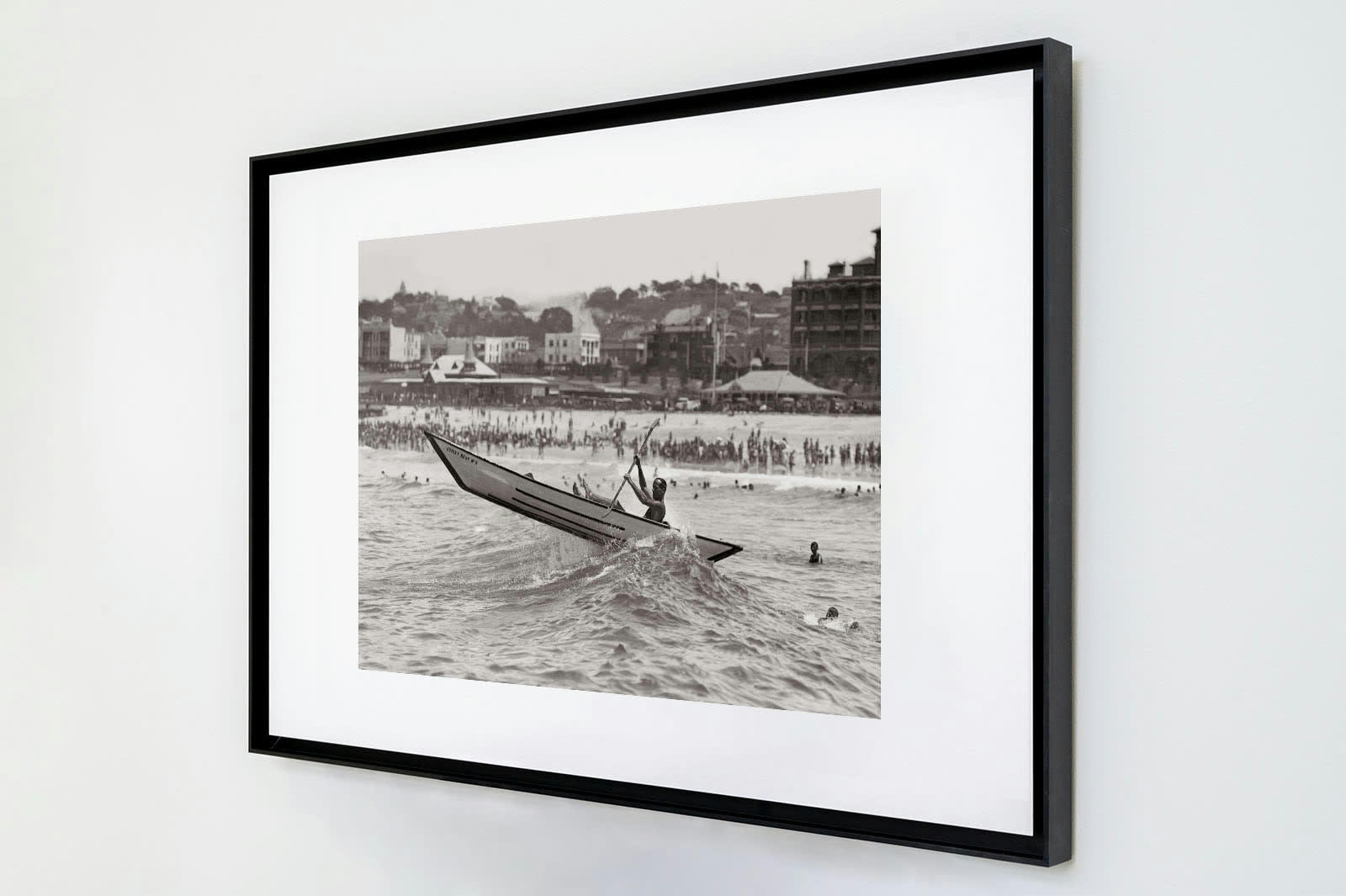 MER - Photo ancienne noir et blanc mer n°46 cadre noir 60x90cm