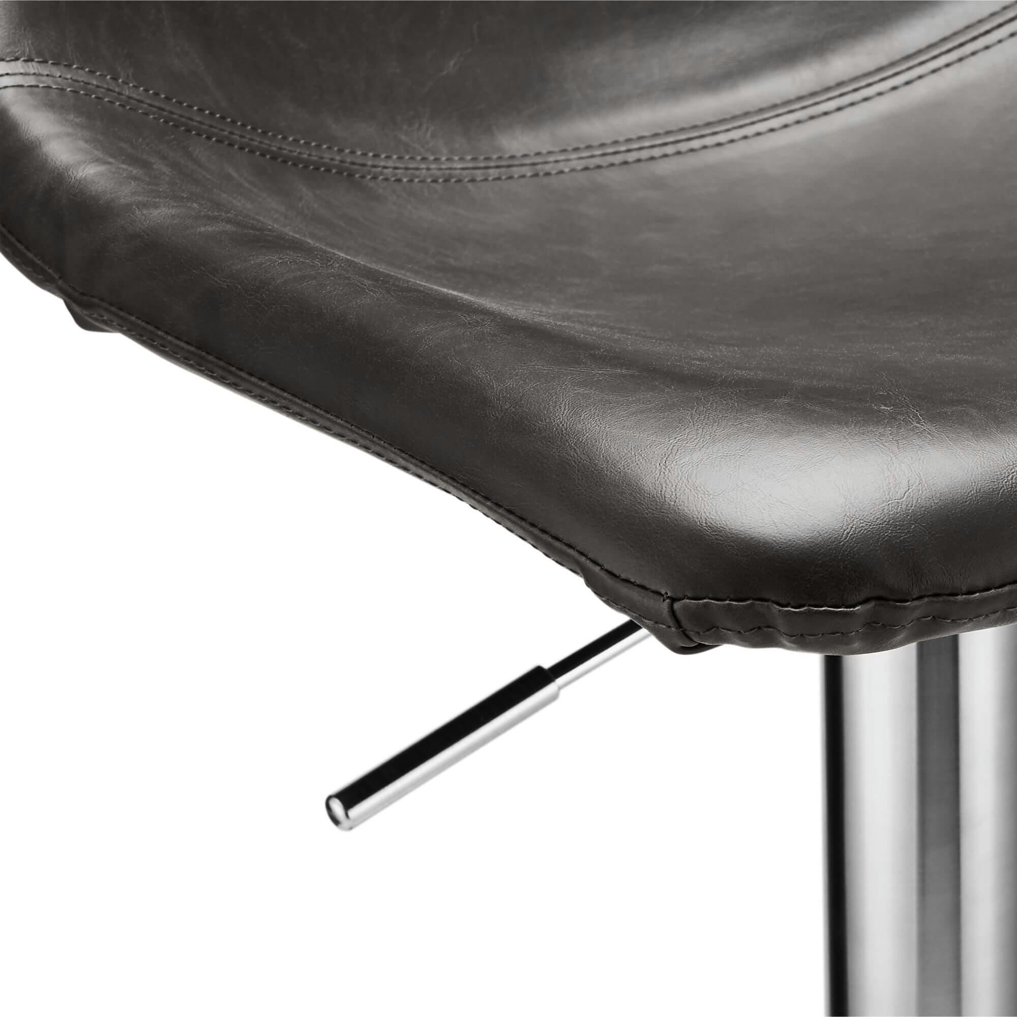 LUKAS - Lot de 2 chaise de bar en simili gris H87