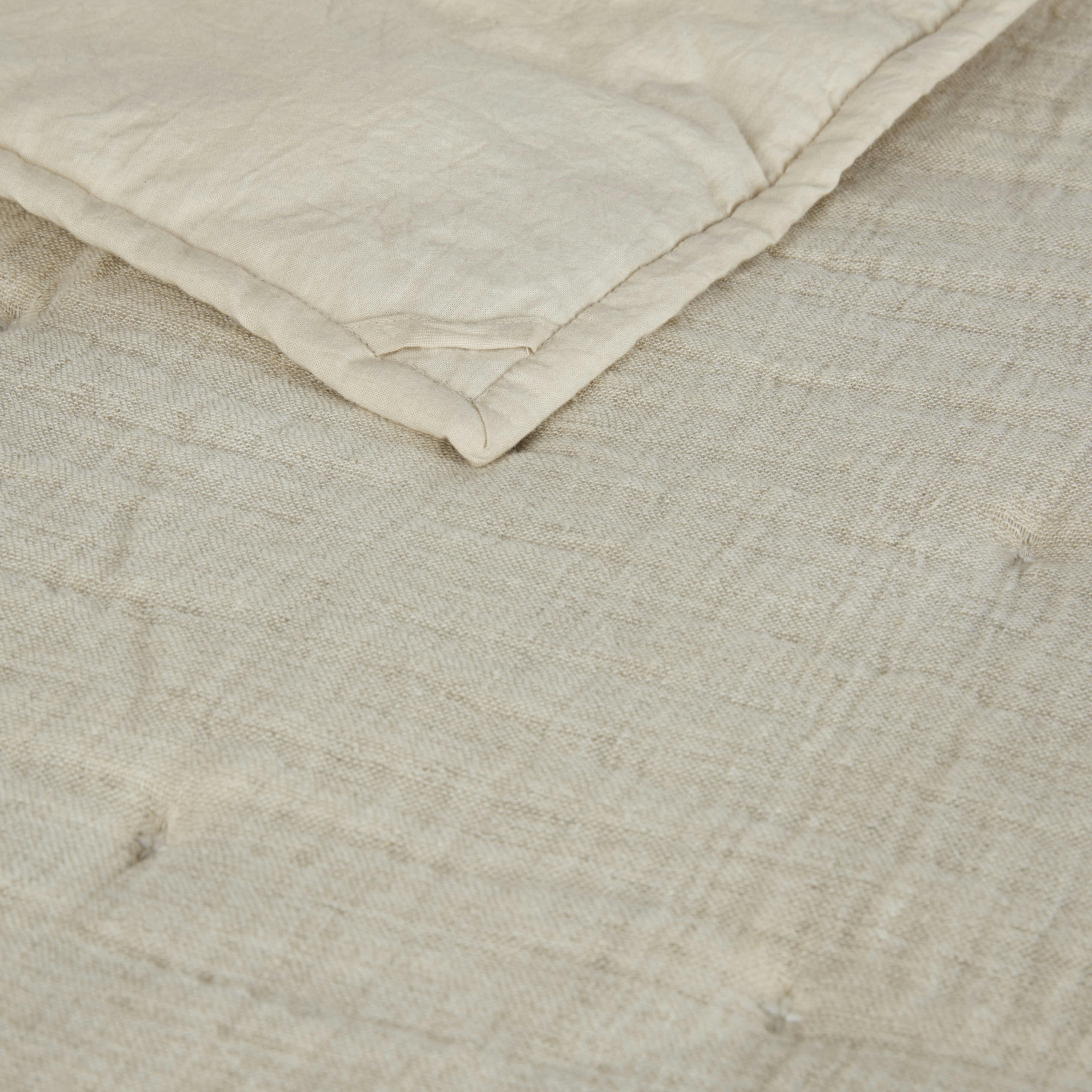 ALVILA - Boutis en gaze de coton recyclé et lin tressés beiges 240x260