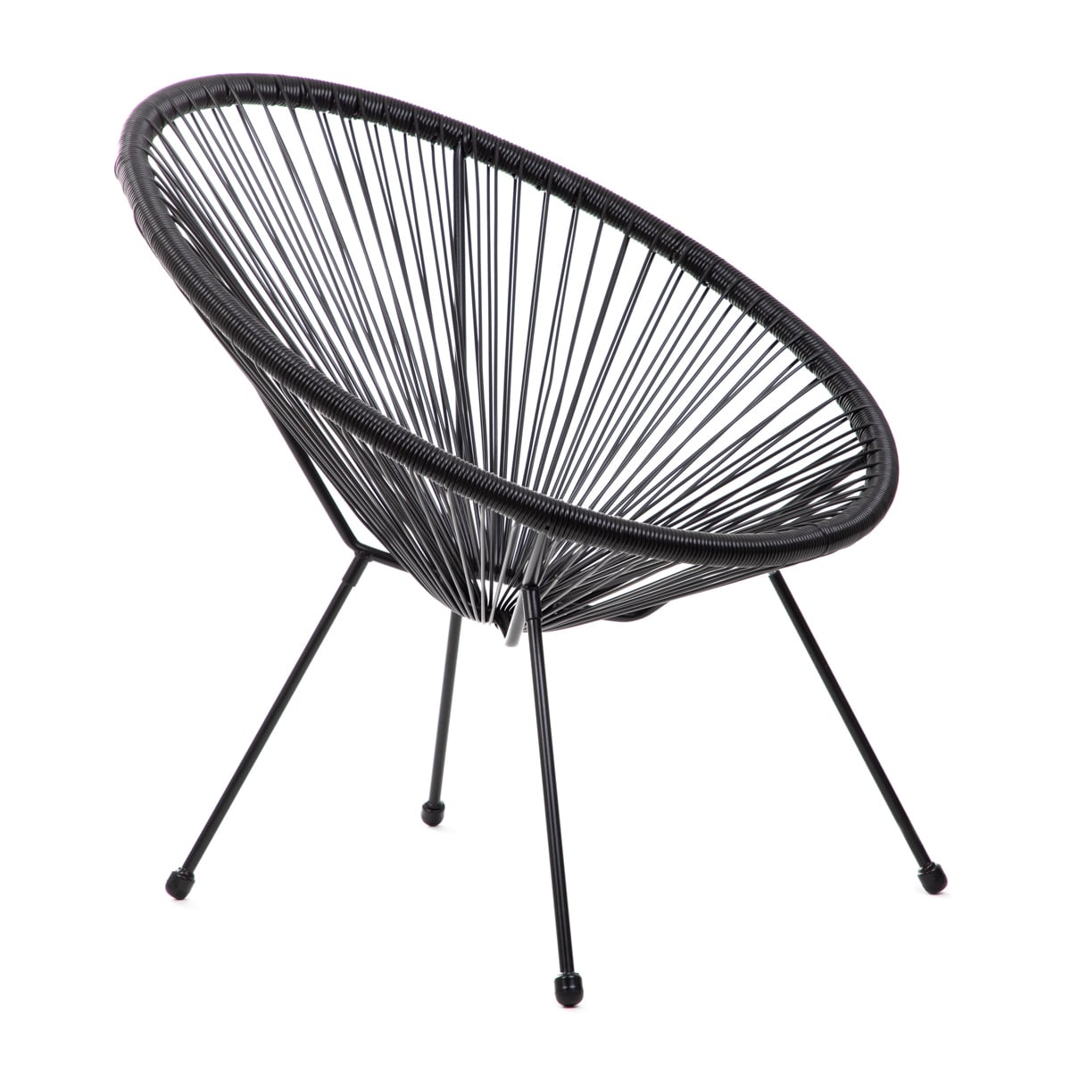 Fotel ACAPULCO FIESTA z okrągłej linki technorattan czarny 70x73x80 cm
