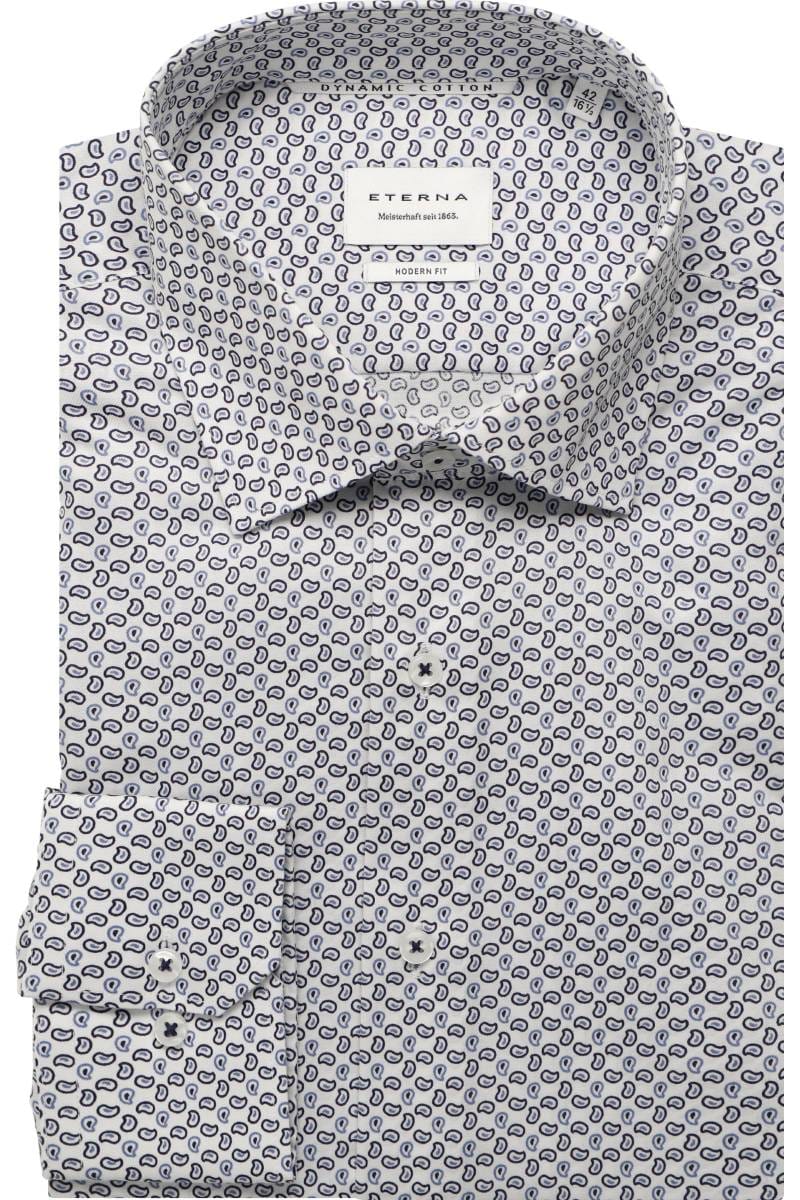 ETERNA Modern Fit Hemd mittelblau, Bedruckt