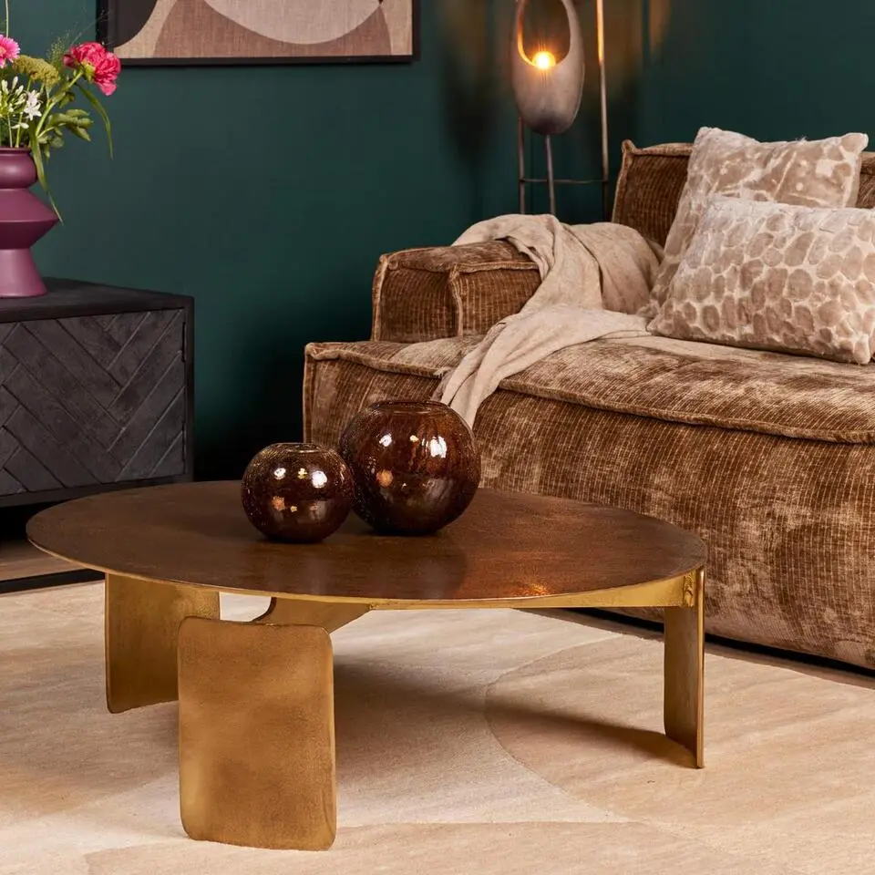 StarFurn - Ronde salontafel Darwin - ?90 cm - goud