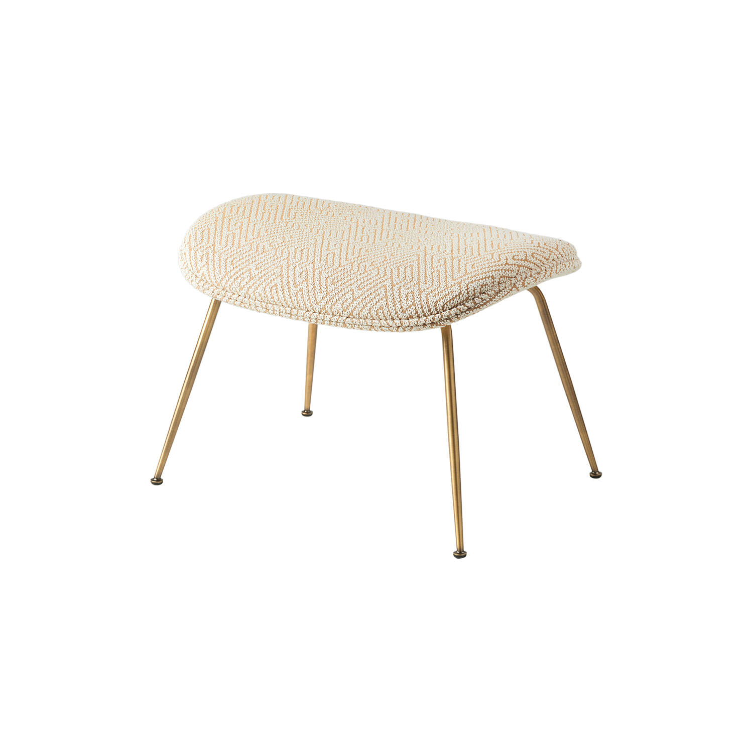 Beetle Ottoman Fully Upholstered, Dora Boucle 0002/antique brass
