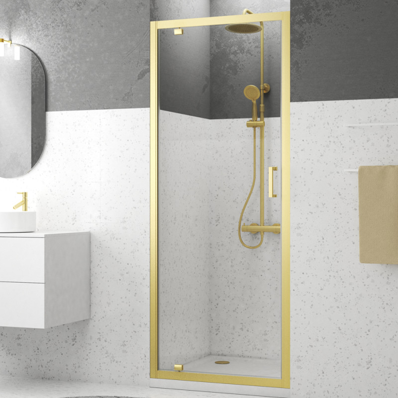 Porte de douche pivotante Factory Gold 80 x 200 cm AURLANE