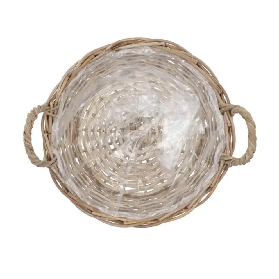 DK Design Plantenmand - Ivy - binnenzak - rotan - B25 x H13 cm