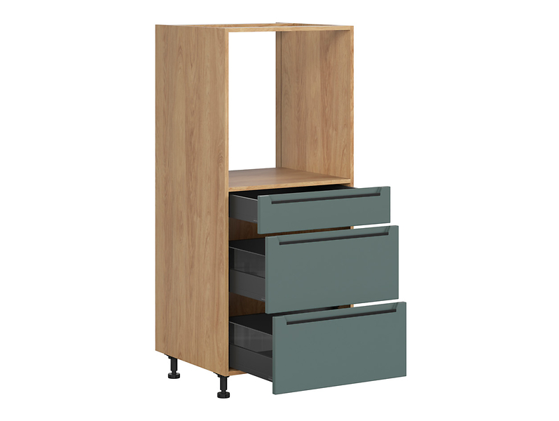 Szafka pod zabudowę piekarnika Iris 60 cm z szufladami cichy domyk zieleń boho