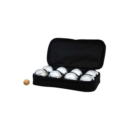 Deluxe 8 Metal Bowls Bocce/Petanque Silver Game Set w/ Rules