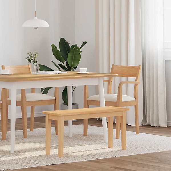 Banc 90 cm bois massif caoutchouc vidaXL