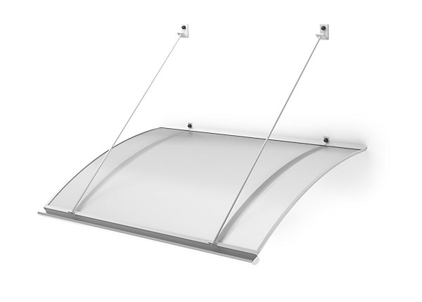 ARCTOM Auvent Turk 140x82, couleur blanc RAL9016, plaque incolore