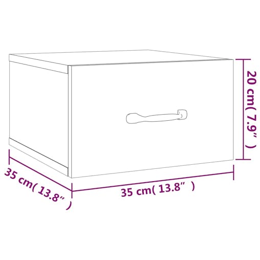 NNEVL Wall-mounted Bedside Cabinets 2 pcs Smoked Oak 35x35x20 cm