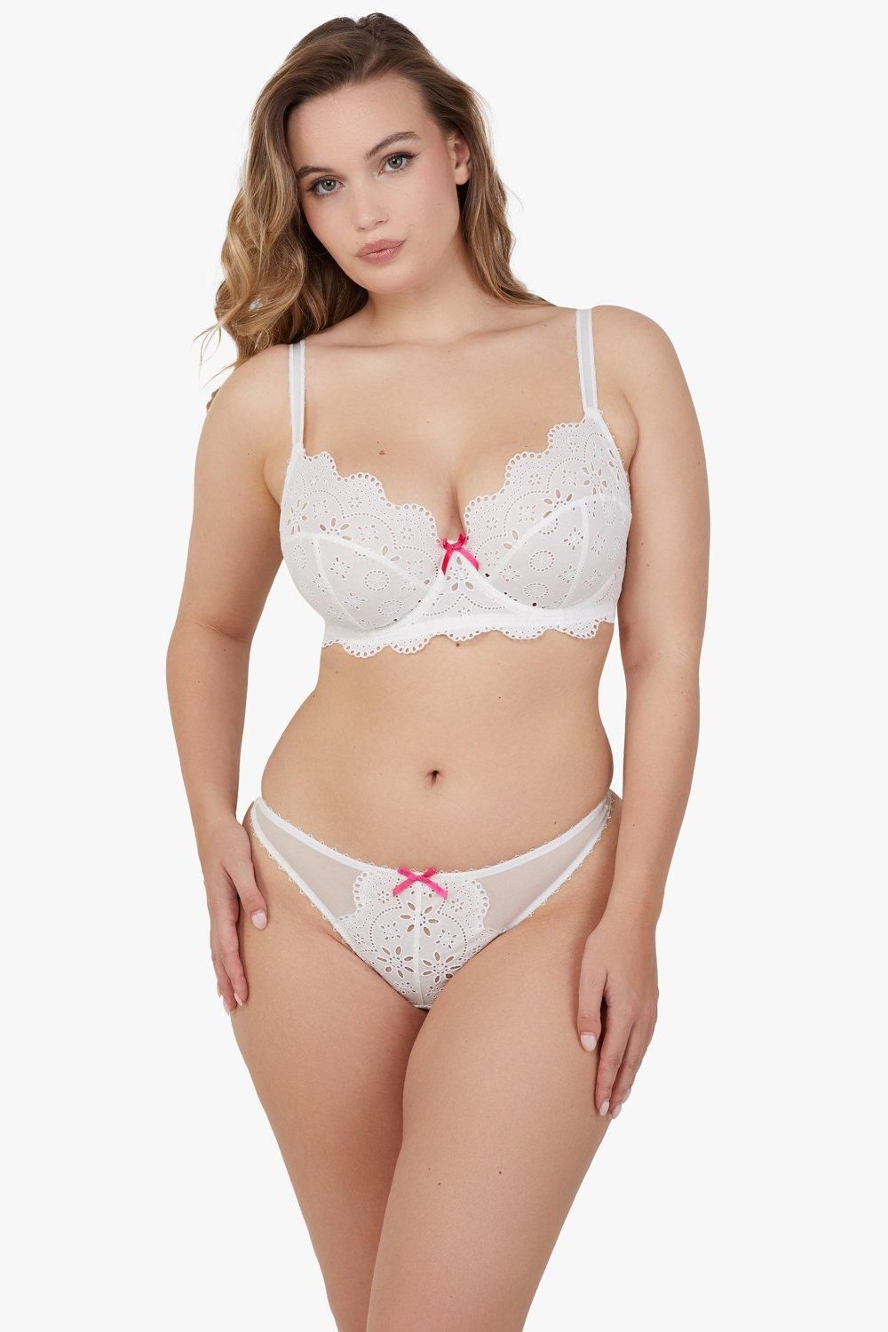 Playful Promises Camille White Broderie Thong