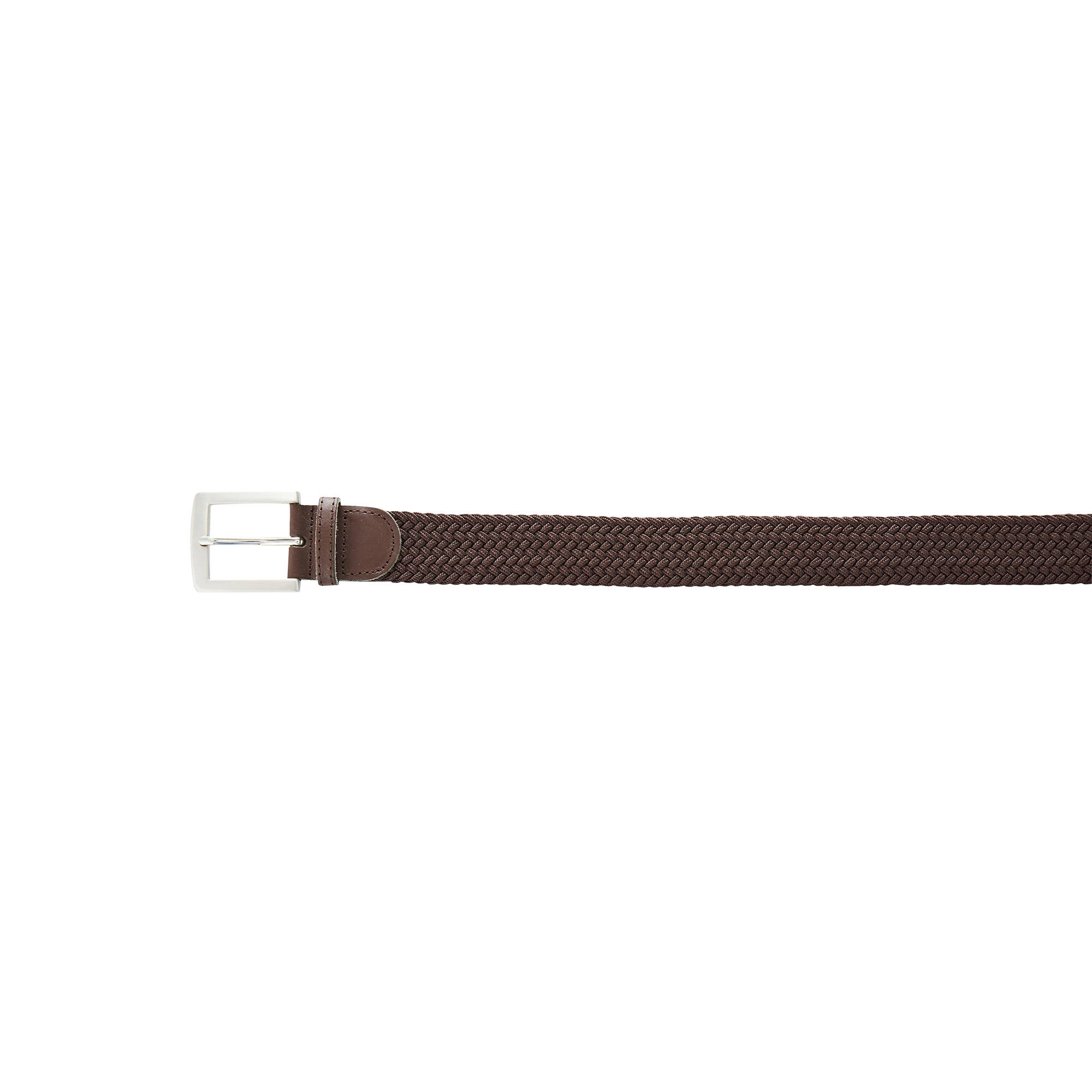 Ceinture tressée extensible finitions cuir