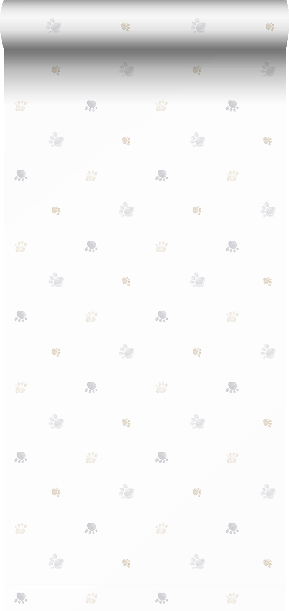 Sanders & Sanders behang pootafdrukken beige, grijs en wit - 53 cm x 10 m - 640583