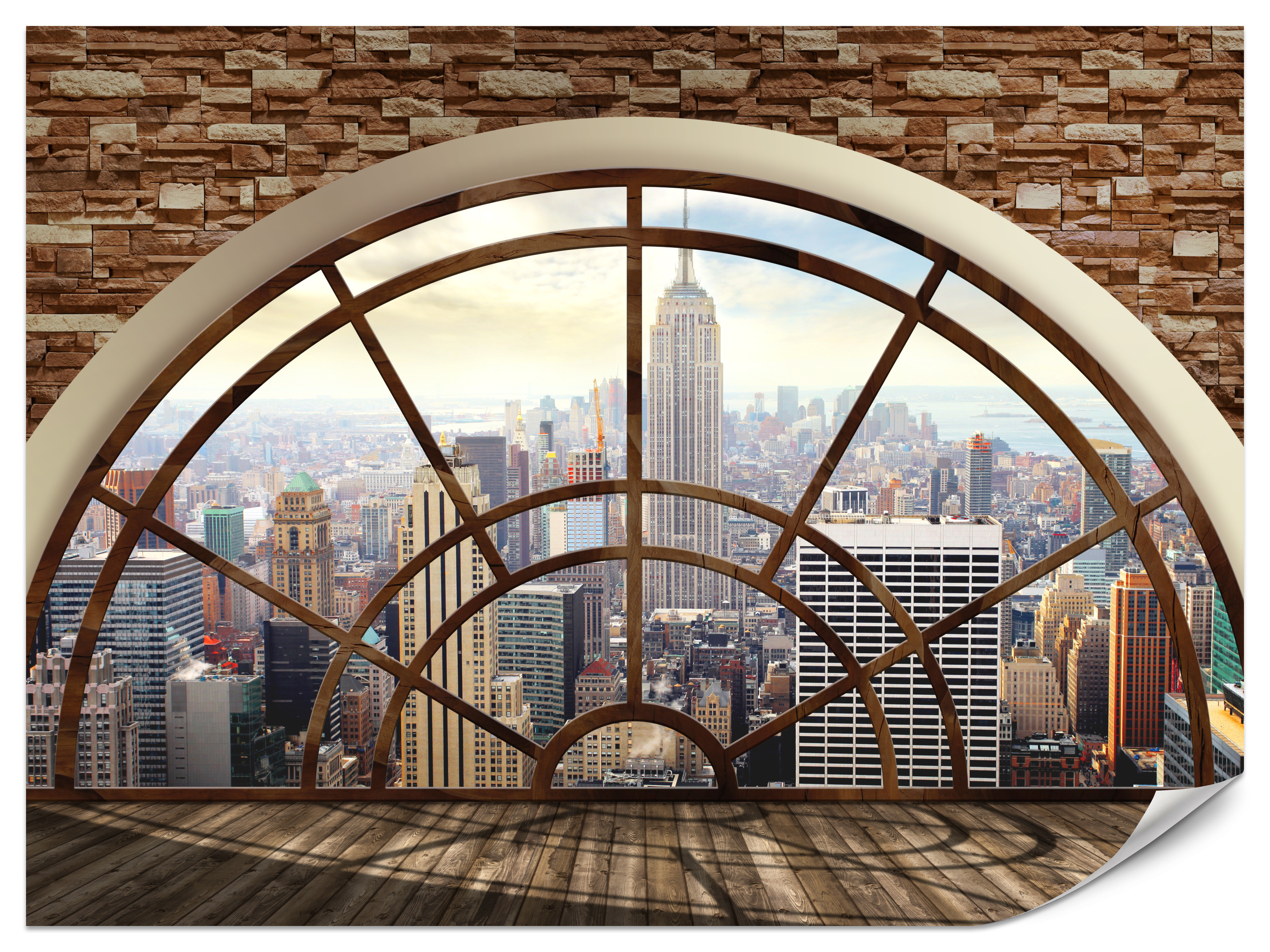 Fototapeta Widok z okna na nowojorską panoramę 100x70cm