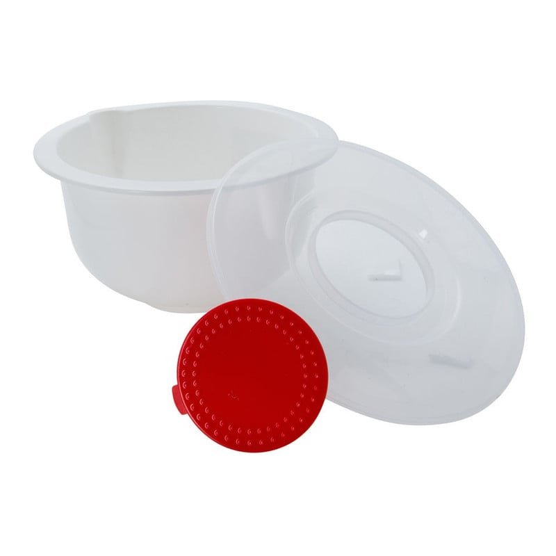 Beslagkom met deksel - 24 cm - wit