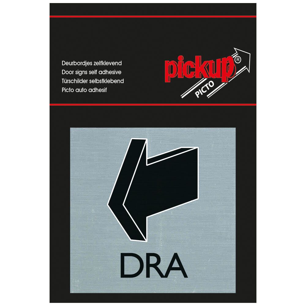 SKILT PICKUP DRA  ALU PICTO 80X80 MM