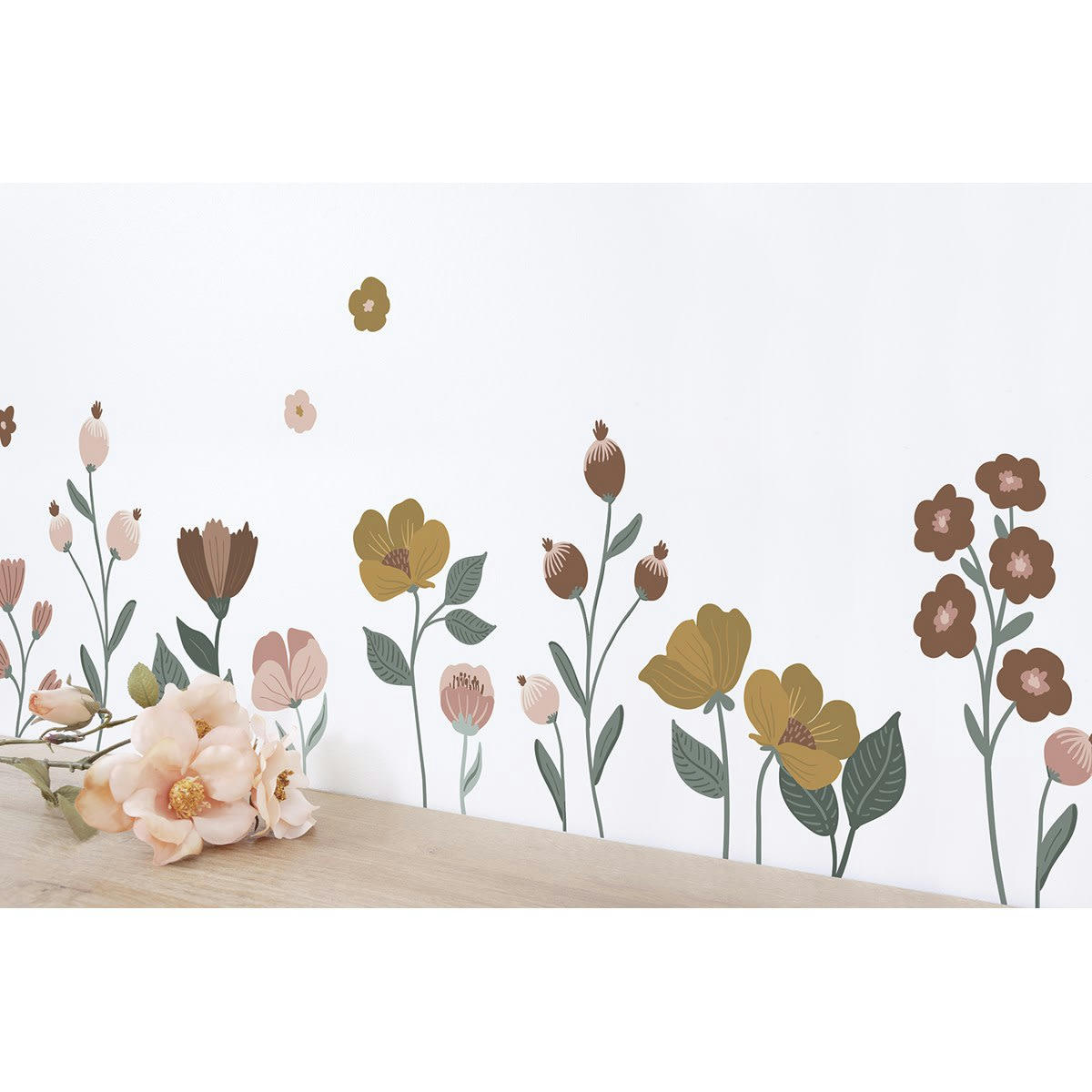 CAPUCINE - Stickers muraux les fleurs Capucine en vinyle mat multicolore