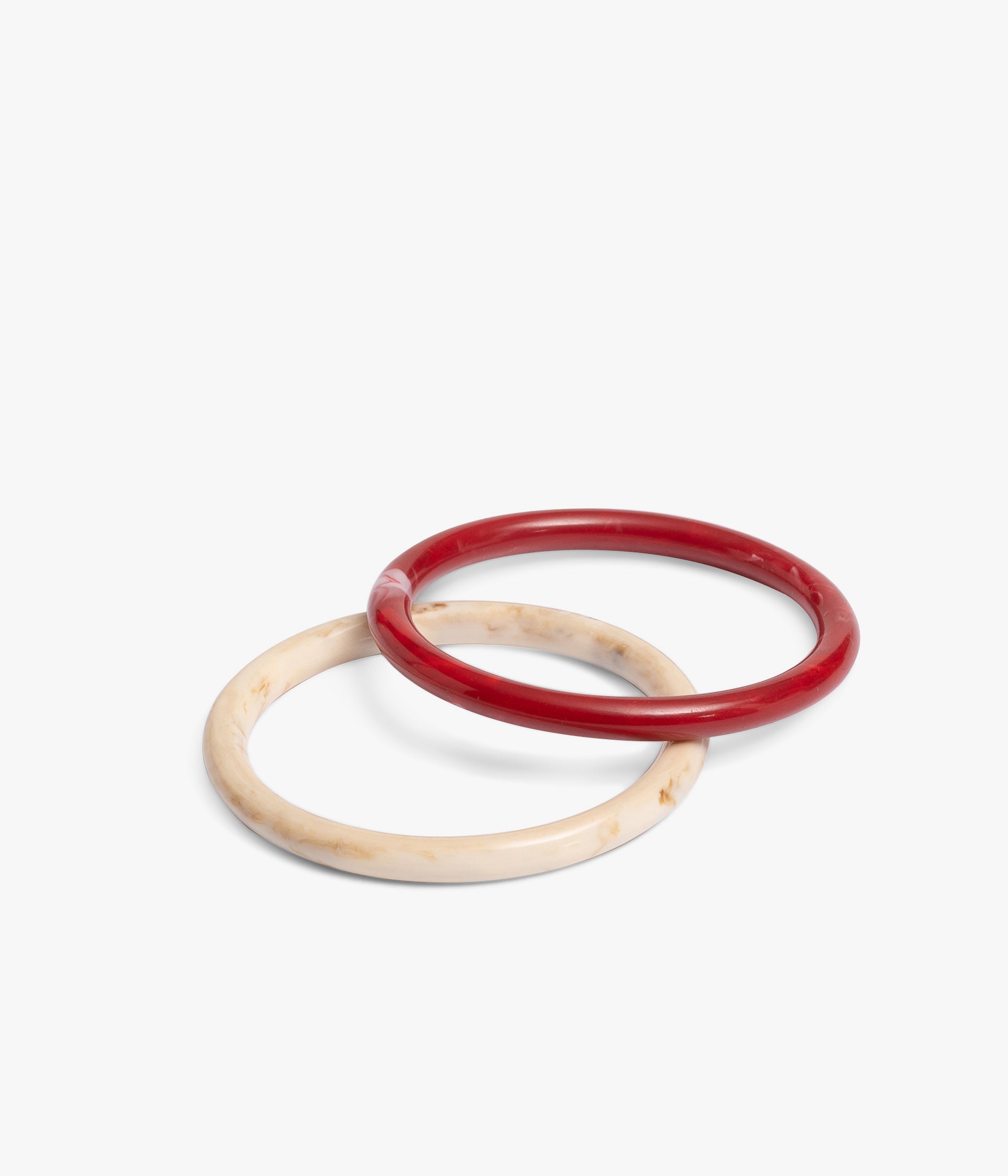 Bracelets Tania rouge et écru