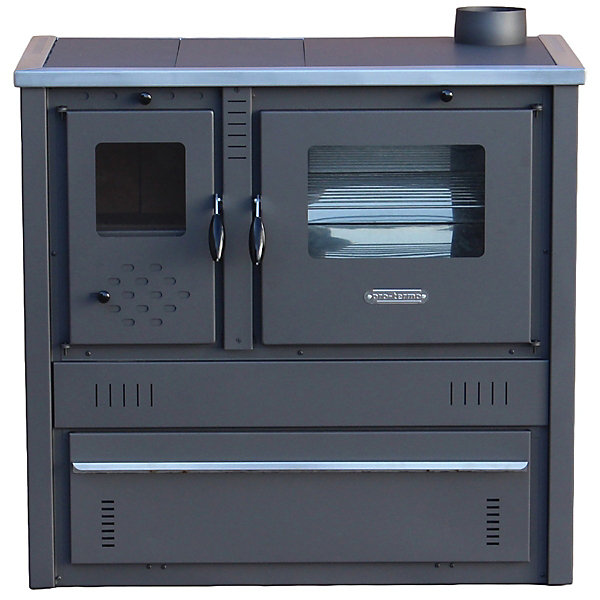 Cuisinière à bois A  10 kW poêle à bois avec four Evacuation Droite diam150 mm