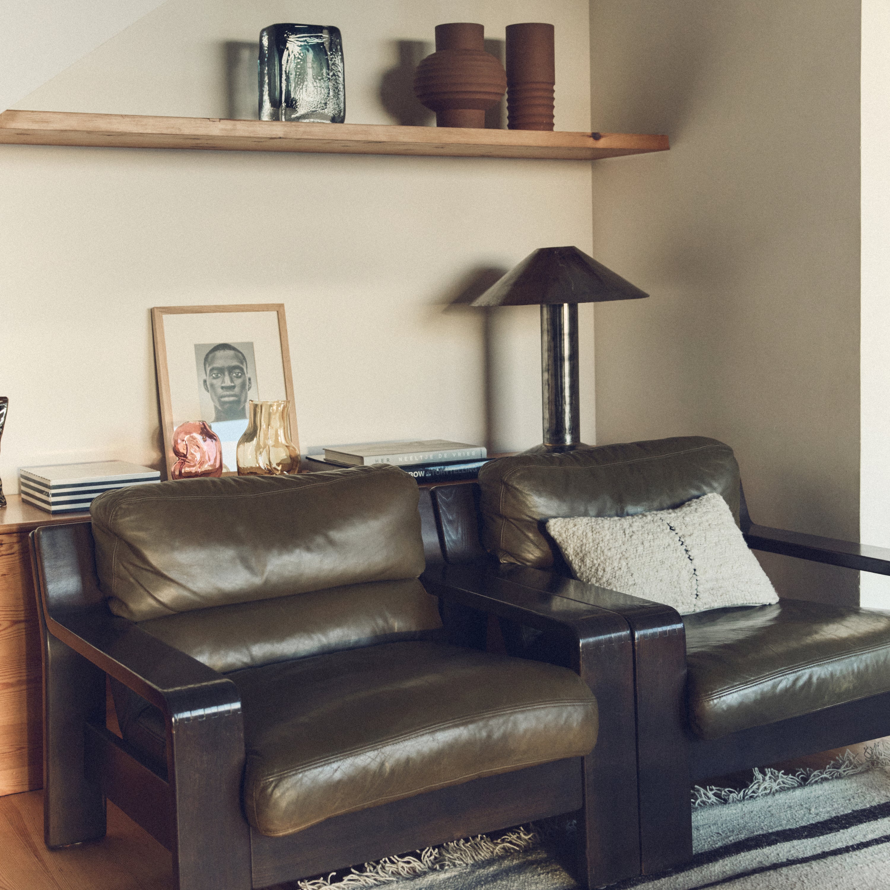 HKliving Natural Sierkussen 30 x 50 cm - Wool Striped