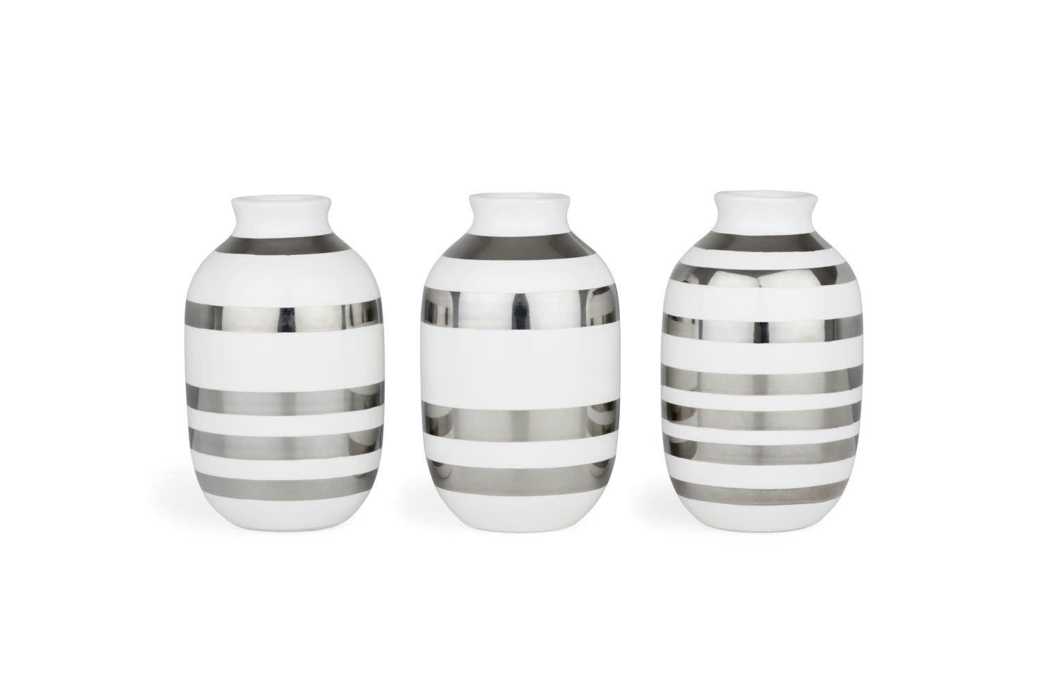 OMAGGIO - Set de 3 vases en miniature argent H8cm