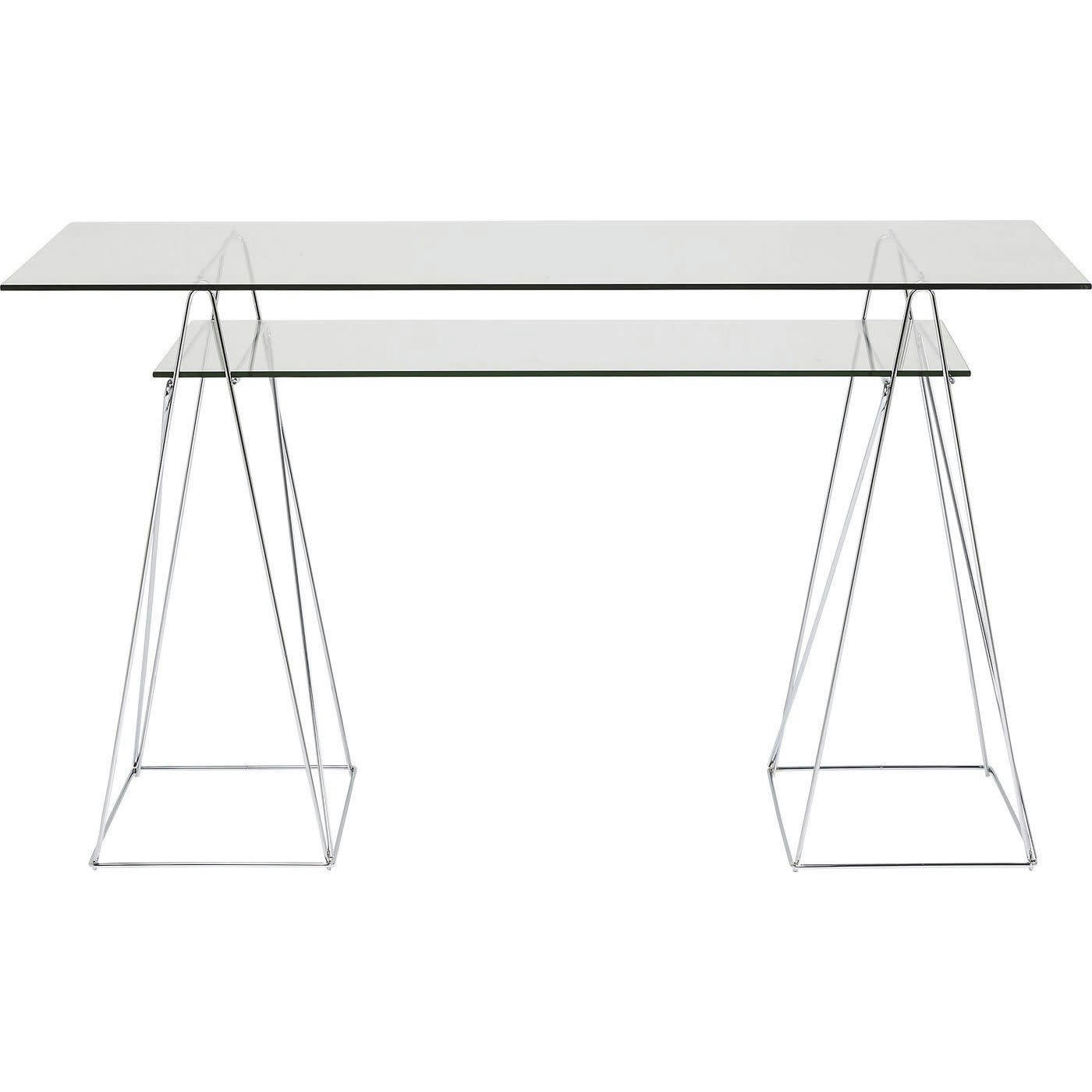 POLAR - Bureau en verre et acier chromé