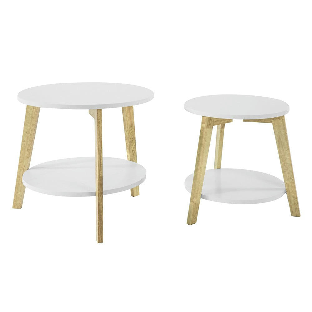 - Tables basses gigognes effet bois blanc
