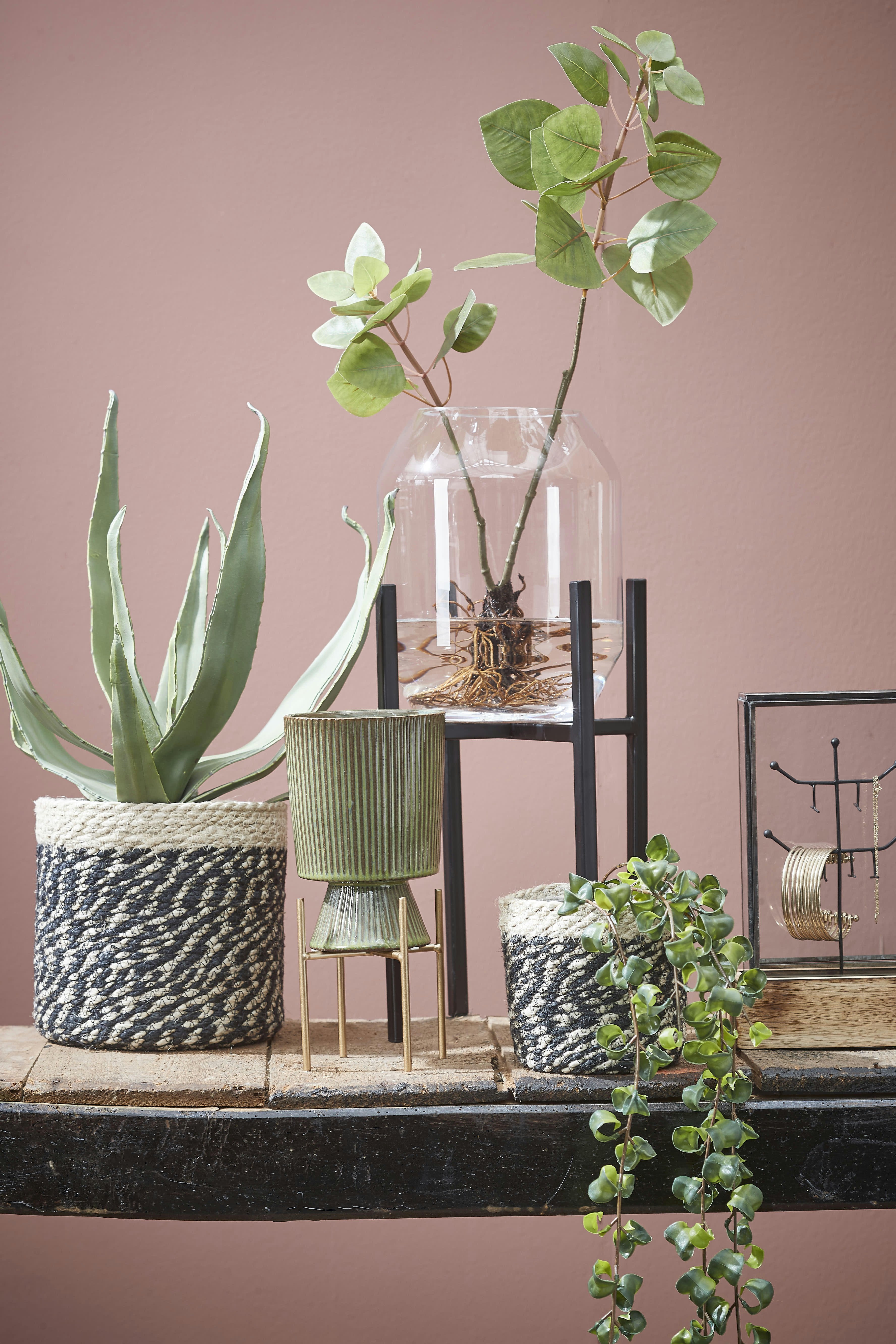 BONAPARTE - Cache-pot en jute noir H20