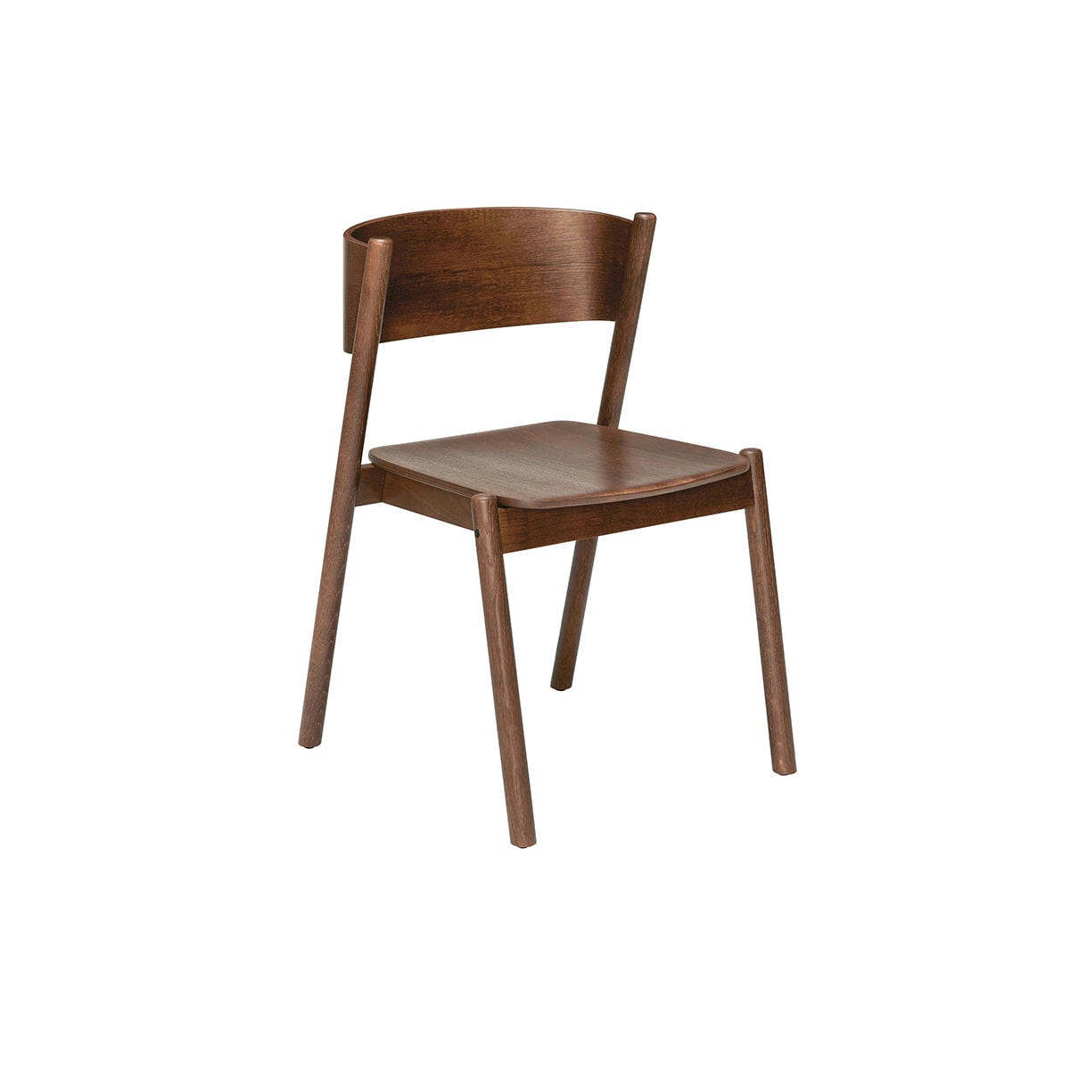 OBLIQUE - Chaises de salle à manger en hêtre, chêne foncé