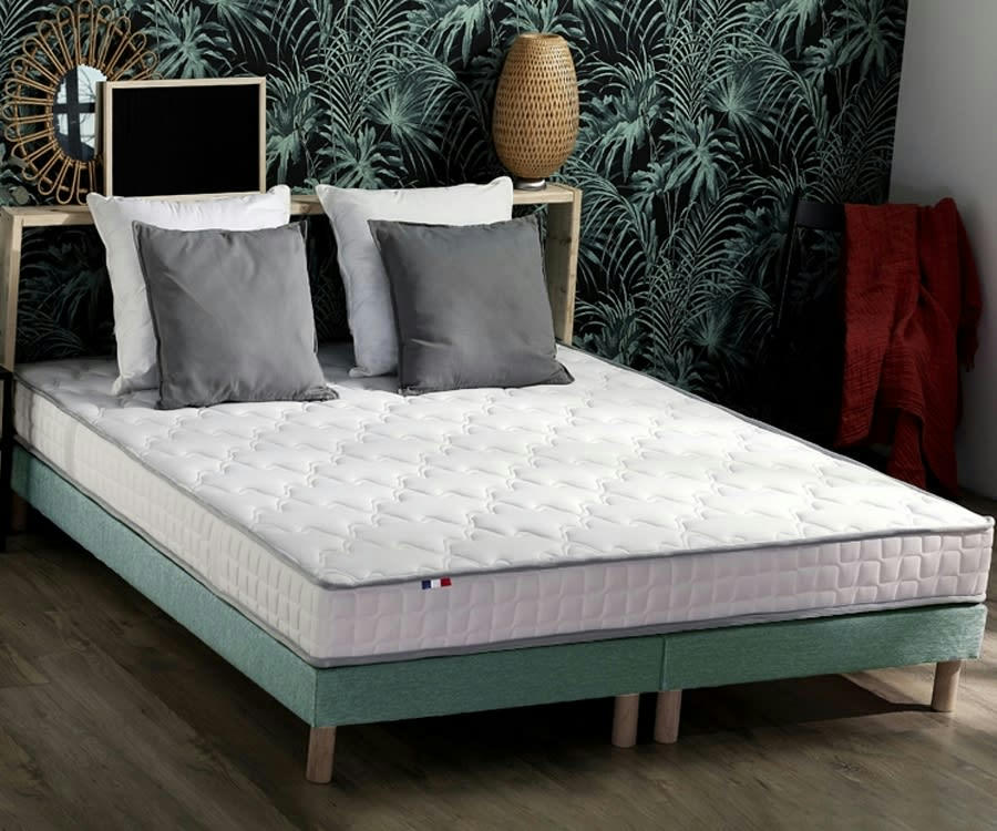 ENSEMBLE PURE - Ensemble matelas 100% latex 3 zones sommier vert 160x200