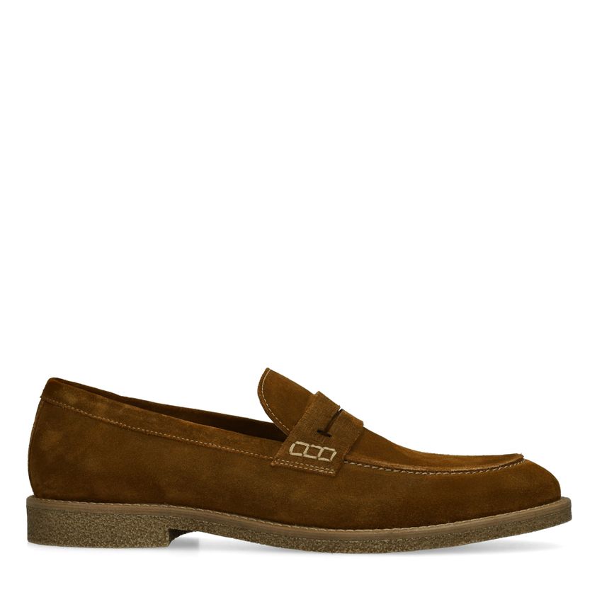 Manfield Bruine suède loafers