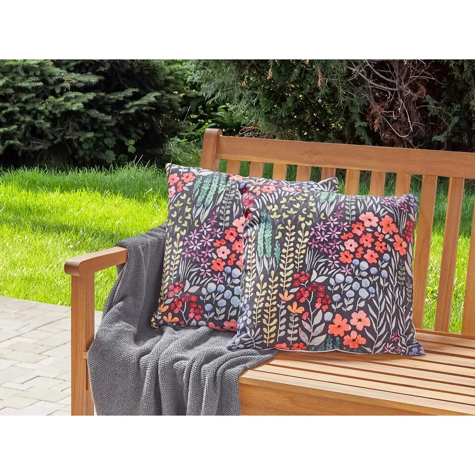CASTELARO - Tuinkussen set 2 - Meerkleurig - 45 x 45 cm - Polyester