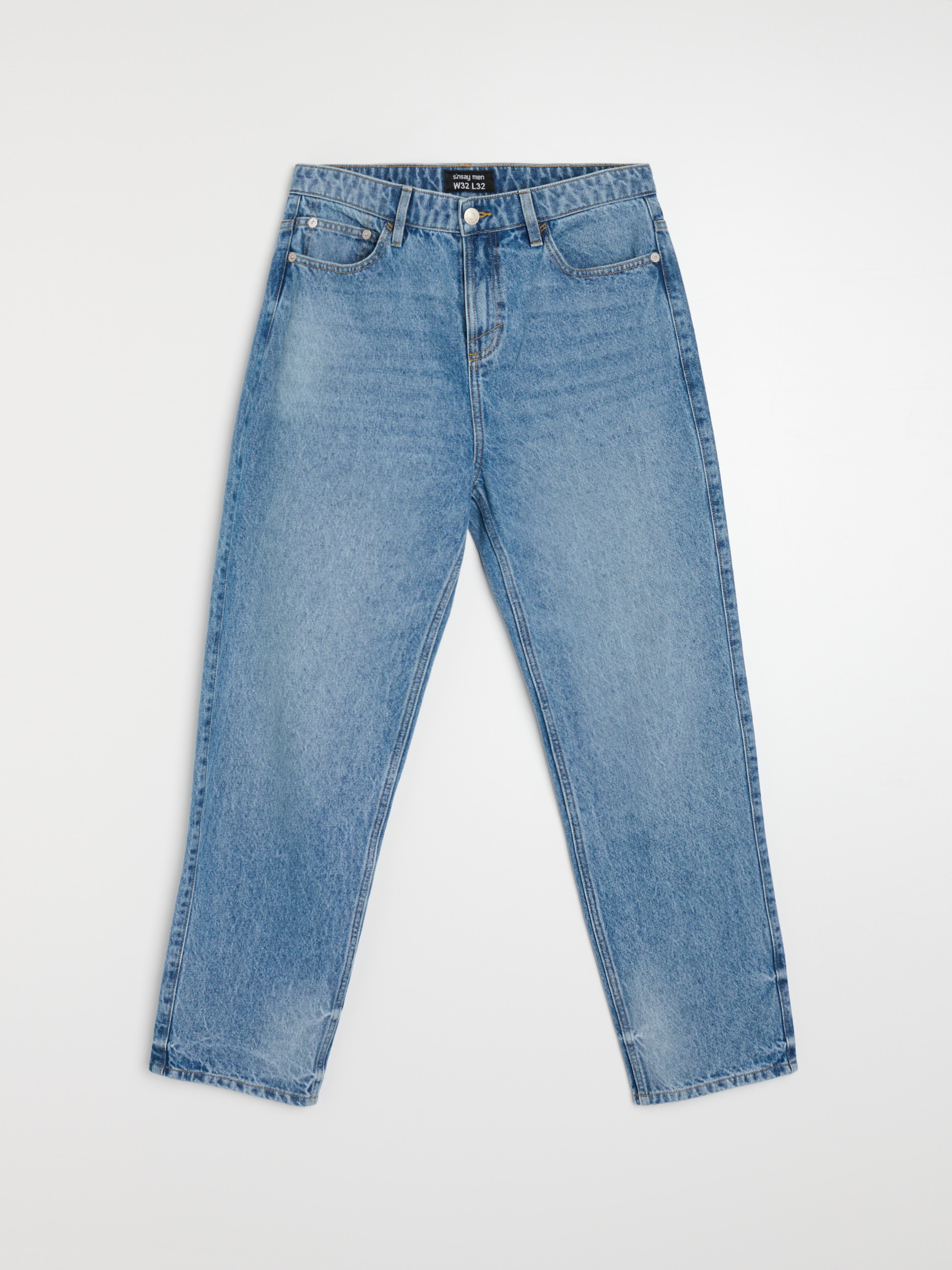 Jeansy loose fit z elektem sprania