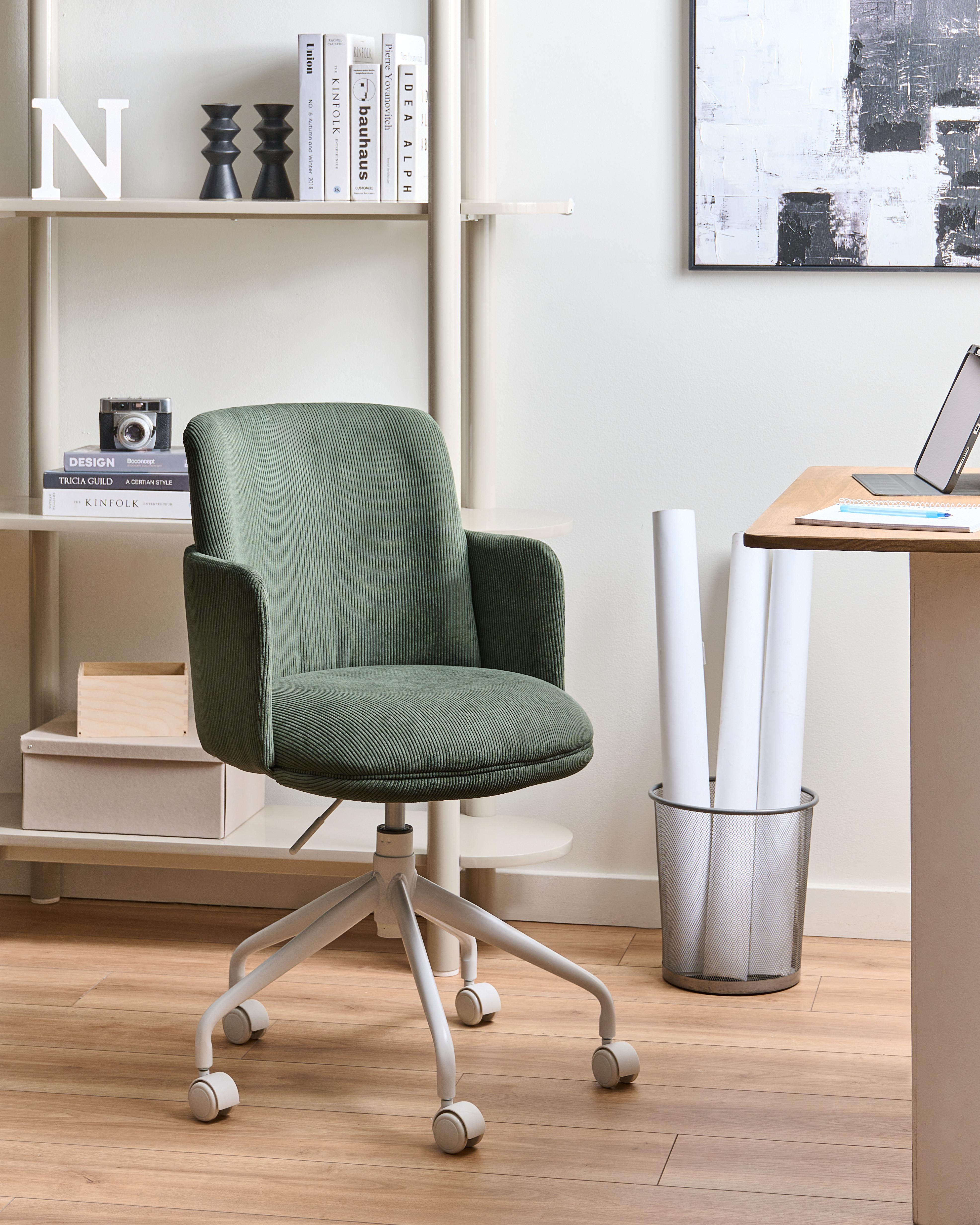 Office Chair DRYDEN Corduroy Dark Green