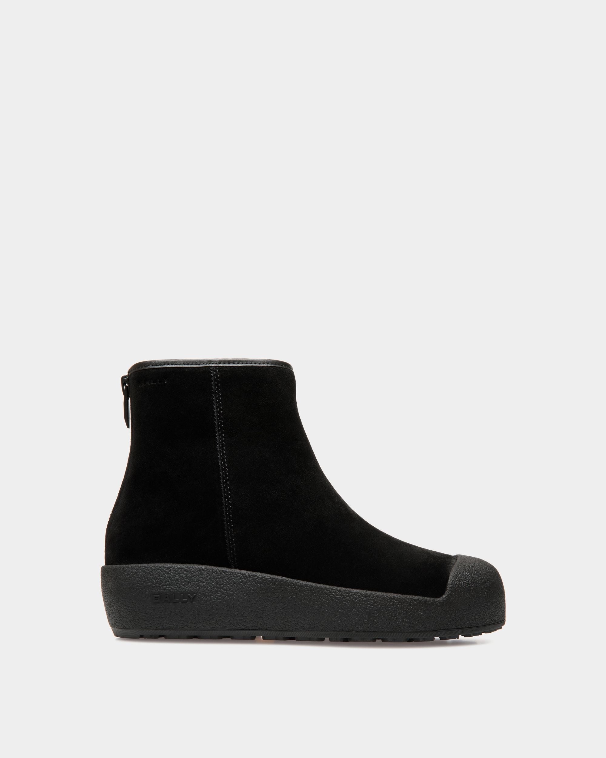 Bally Curling Stiefelette Aus Schwarzem Veloursleder