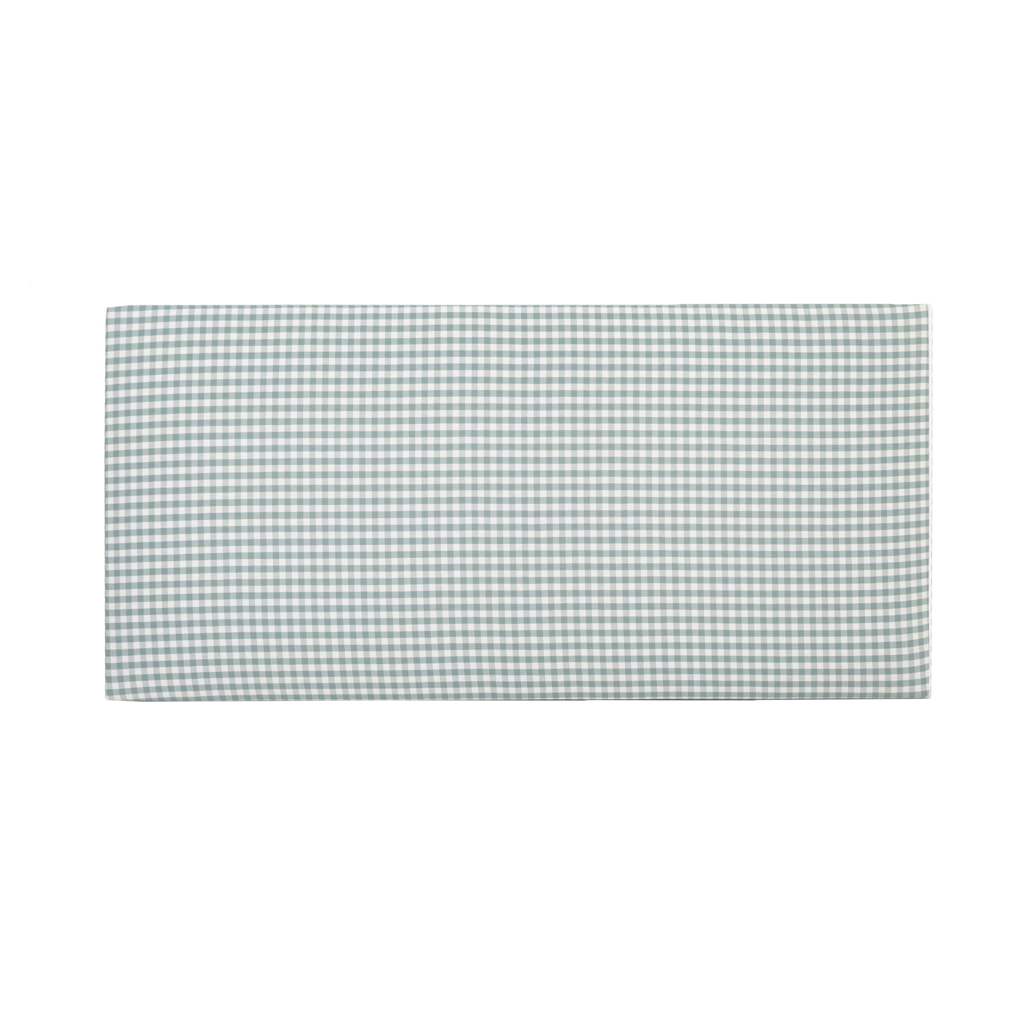 MARINA - Tête de lit enfants tapissée en vichy turquoise 110x52cm