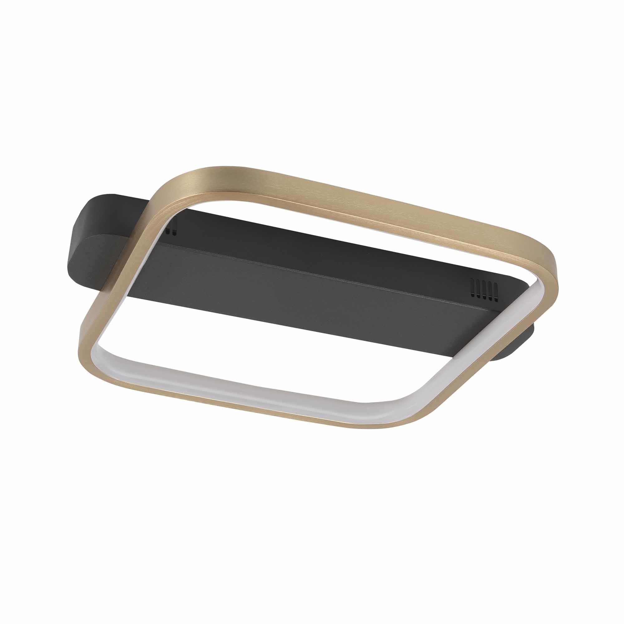 Highlight plafondlamp Ascona - 1 lichts - 36 x 6  cm - zwart - mat goud