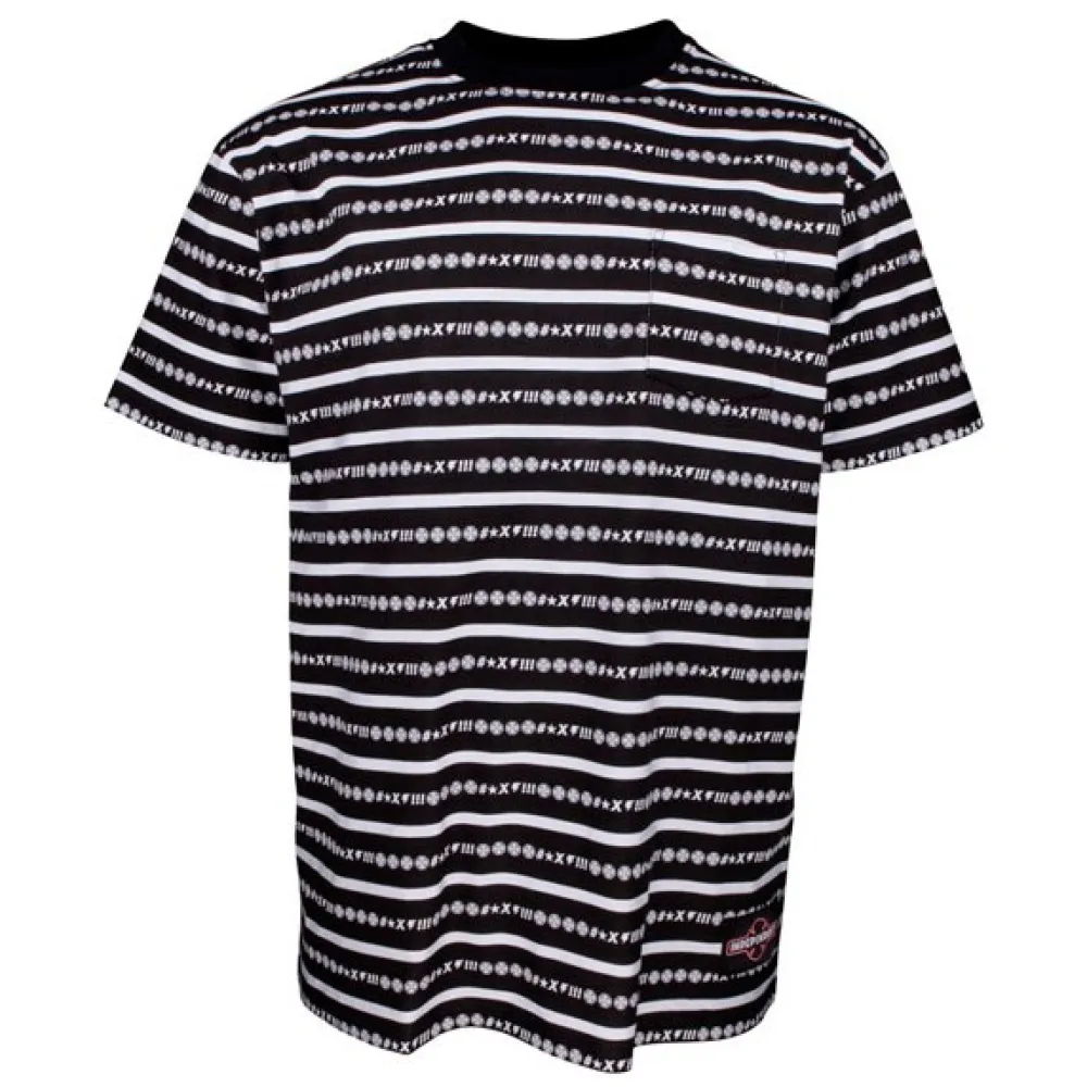 Independent Ante pocket vertigo stripe short sleeve T-shirt
