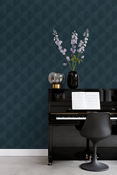 Origin Wallcoverings papier peint effet 3D bleu foncé 53 cm x 10.05 m