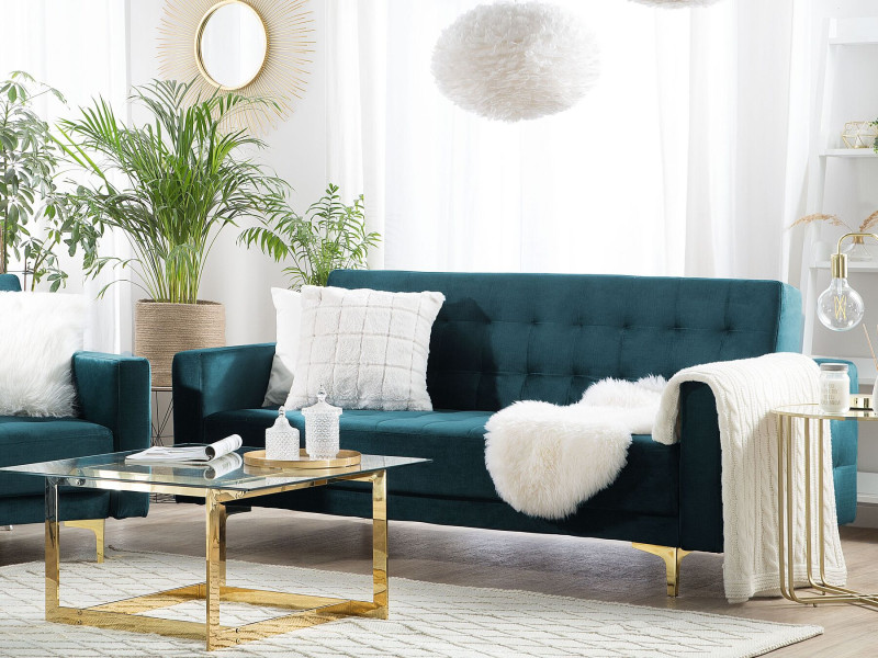 Sofa z funkcją spania kanapa zielona