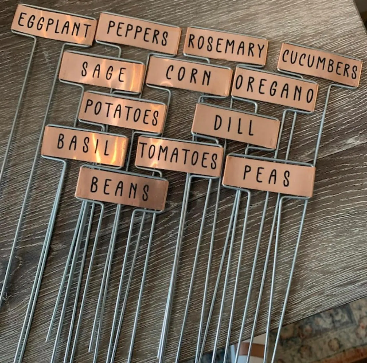 20, 40, 80 Packs of Copper Garden Markers / Custom Plant Stakes / Plant Labels