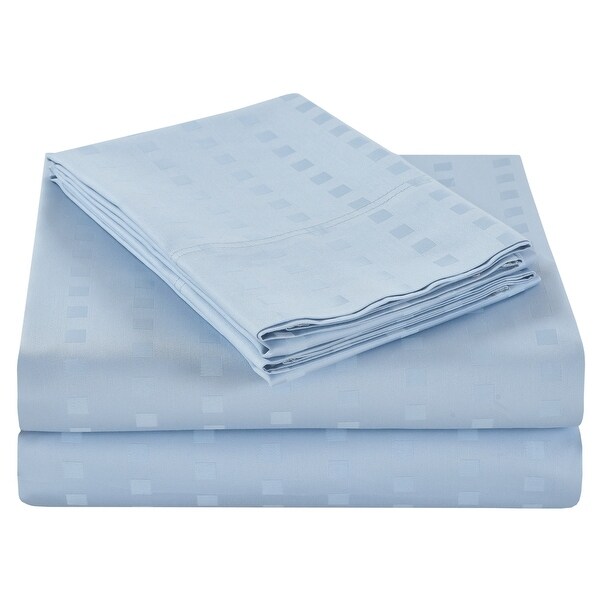 Spring Home 1200 Thread Count 100% Egyptian Cotton Deep Pocket Dobby Striped Sheet Set