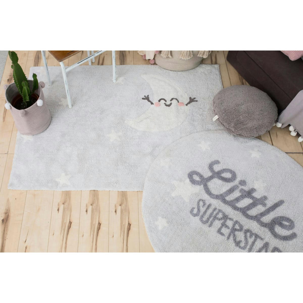 LUNE - Tapis coton lavable rectangulaire lune 120x160cm