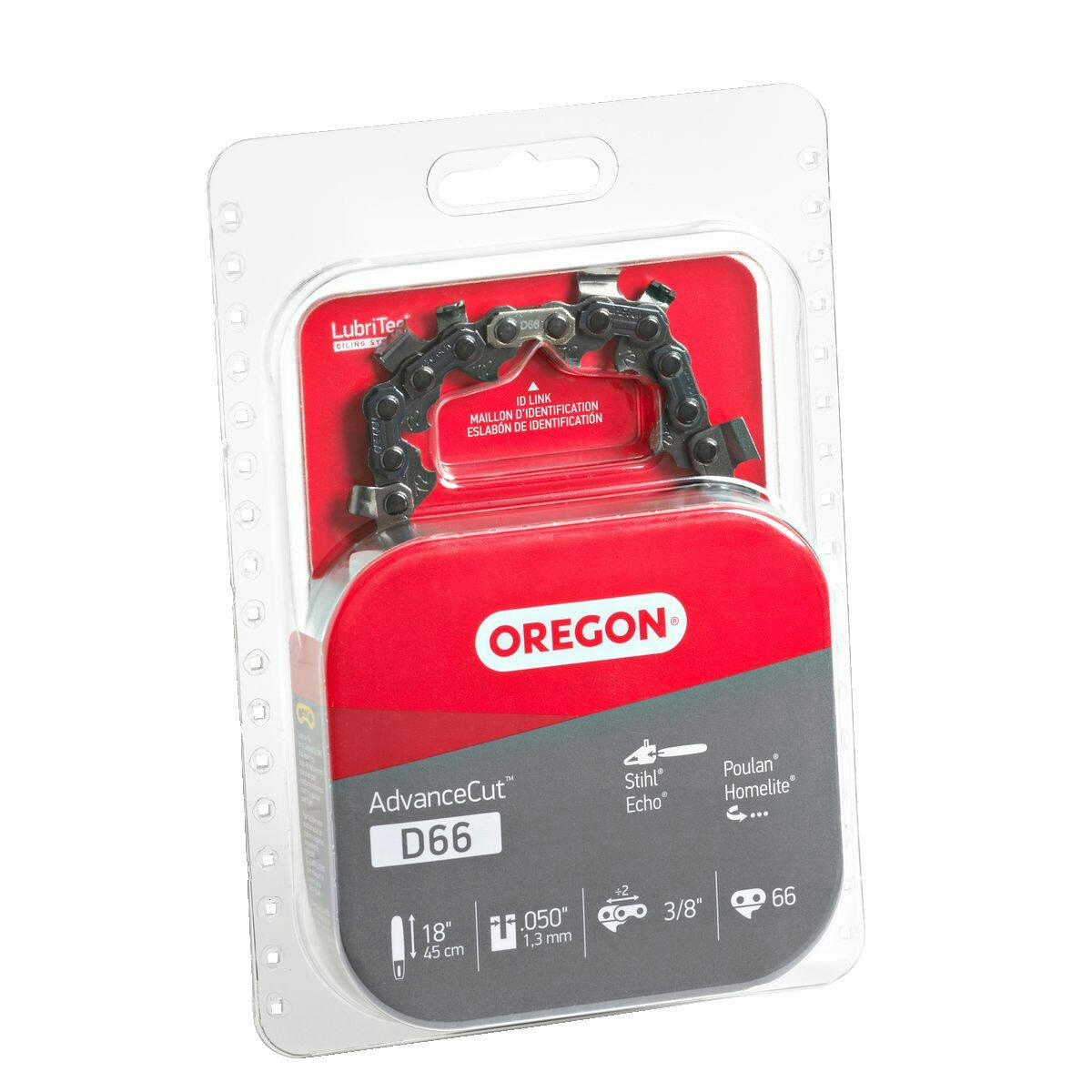 Oregon D66 AdvanceCut Replacement Chainsaw Chain, Fits Various Brands & Models, 18-in