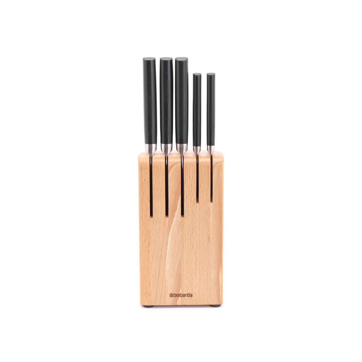 Brabantia Profile Messenblok hout met 5 messen - Beech Wood